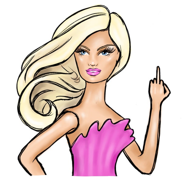 Barbie Middle Finger Digital Etsy