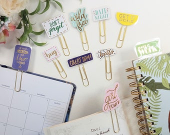 Gold Sticker Paper Clips, Woman Bookmark Paper Clips, Planner Accessory, Stationary, Page Marker Clips, Journaling Clip, School Supplies