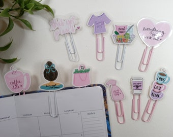 Sticker Paper Clips, Woman Bookmark Paper Clips, Planner Accessory, Stationary, Page Marker Clips, Journaling Clip, School Supplies