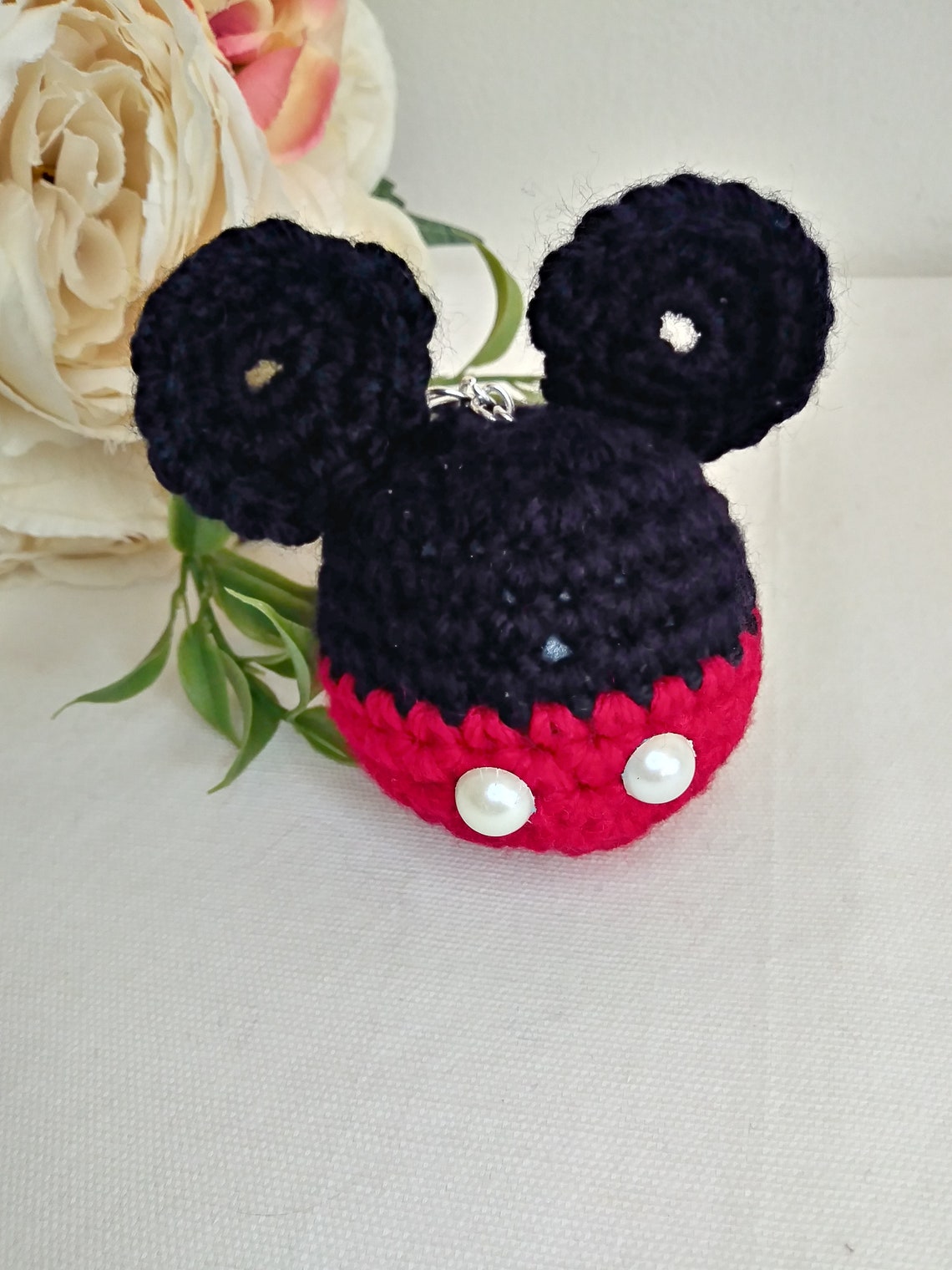 Amigurumi Mickey Mouse keychain. Crochet Mickey keychain. Etsy
