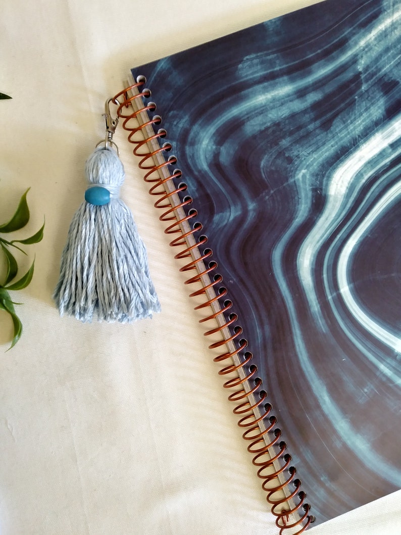 tassel keychain long tassel backpack charm tassel planner charm tassel zipper pull charm Handmade blue tassel bag charm llavero de mota
