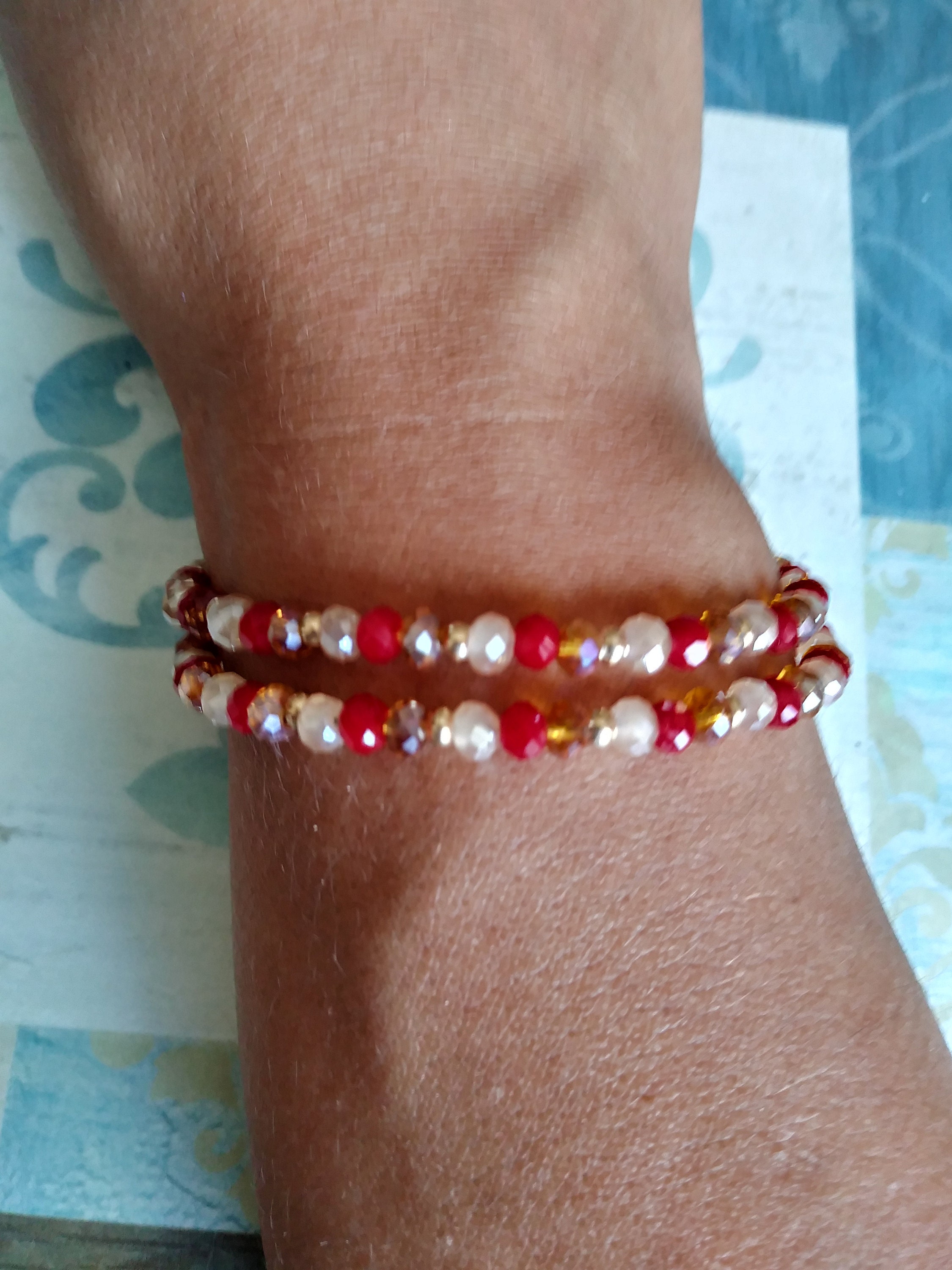 Beaded Double Strand Bracelet With Tassel. Mexican Bracelet Etsy