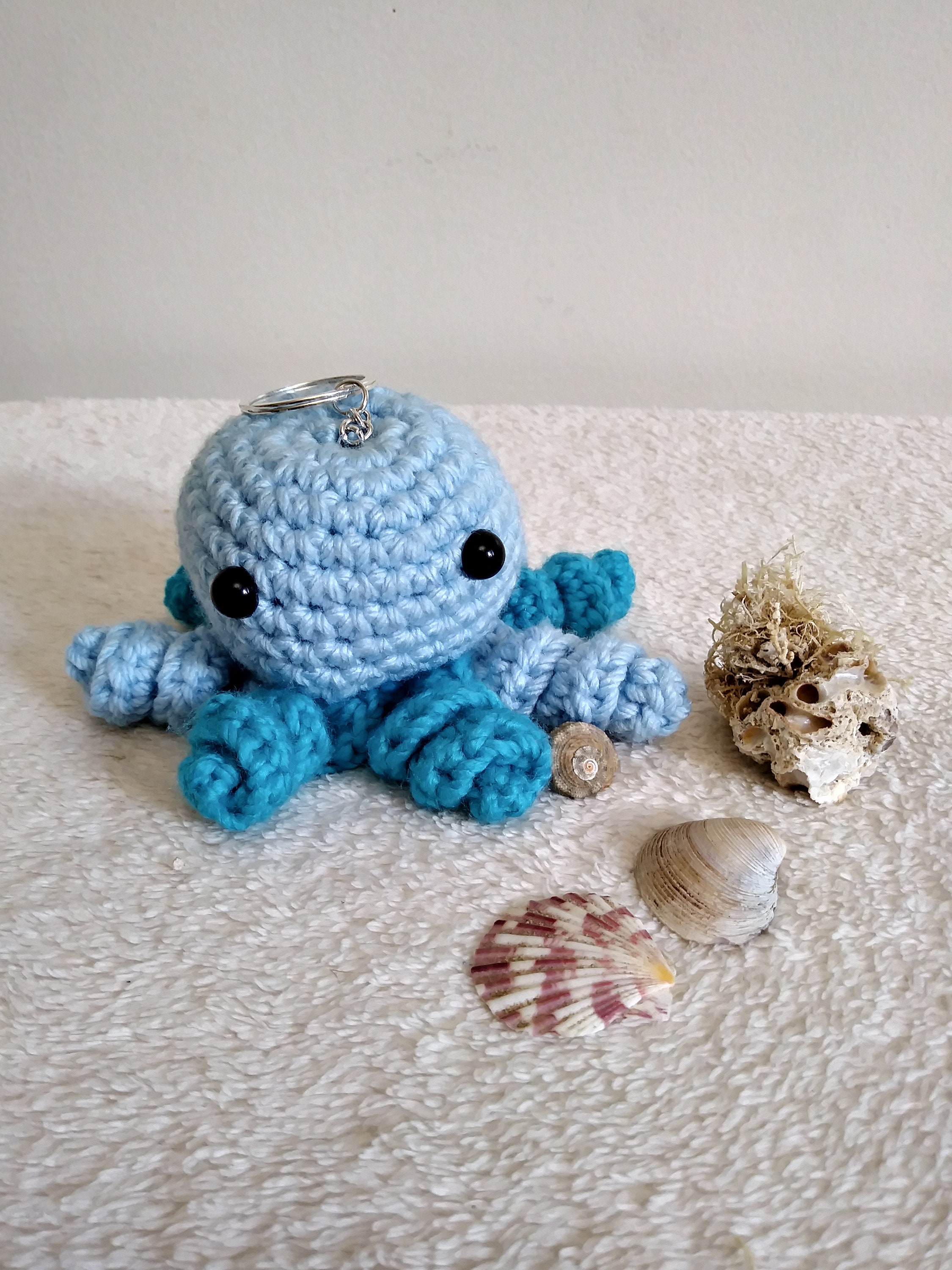 Amigurumi Little Octopus Keychain. Crochet Blue Octopus. Etsy
