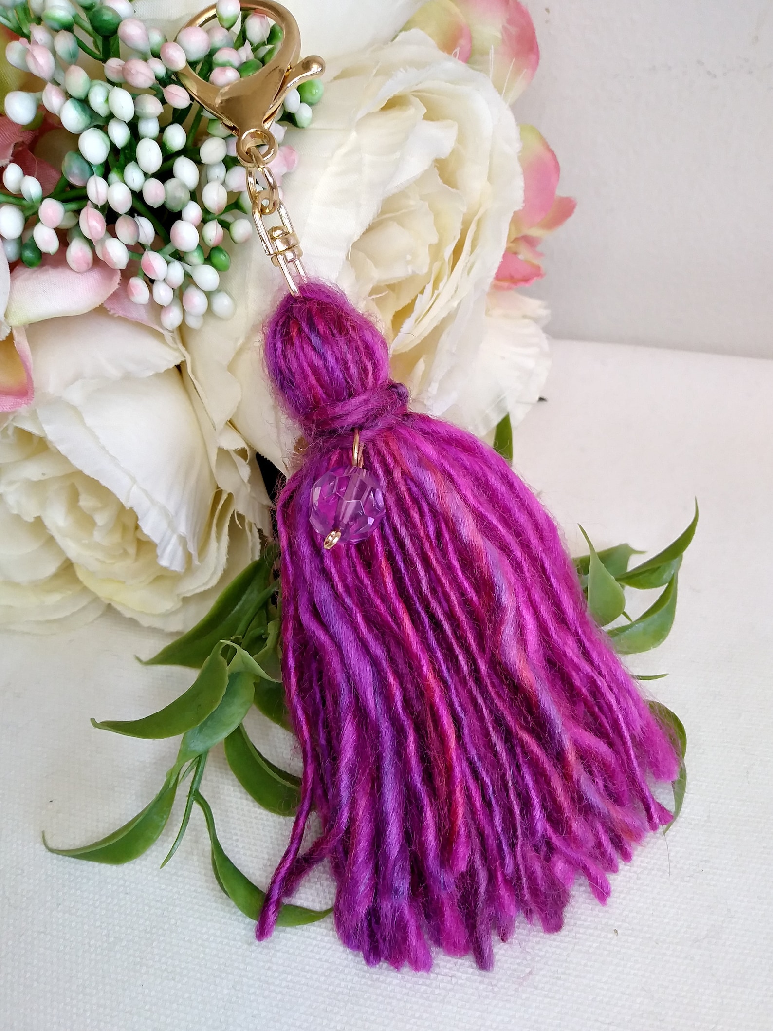 Boho Wool Tassel Bag Charm. Tassel Keychain. Tassel Planner Etsy