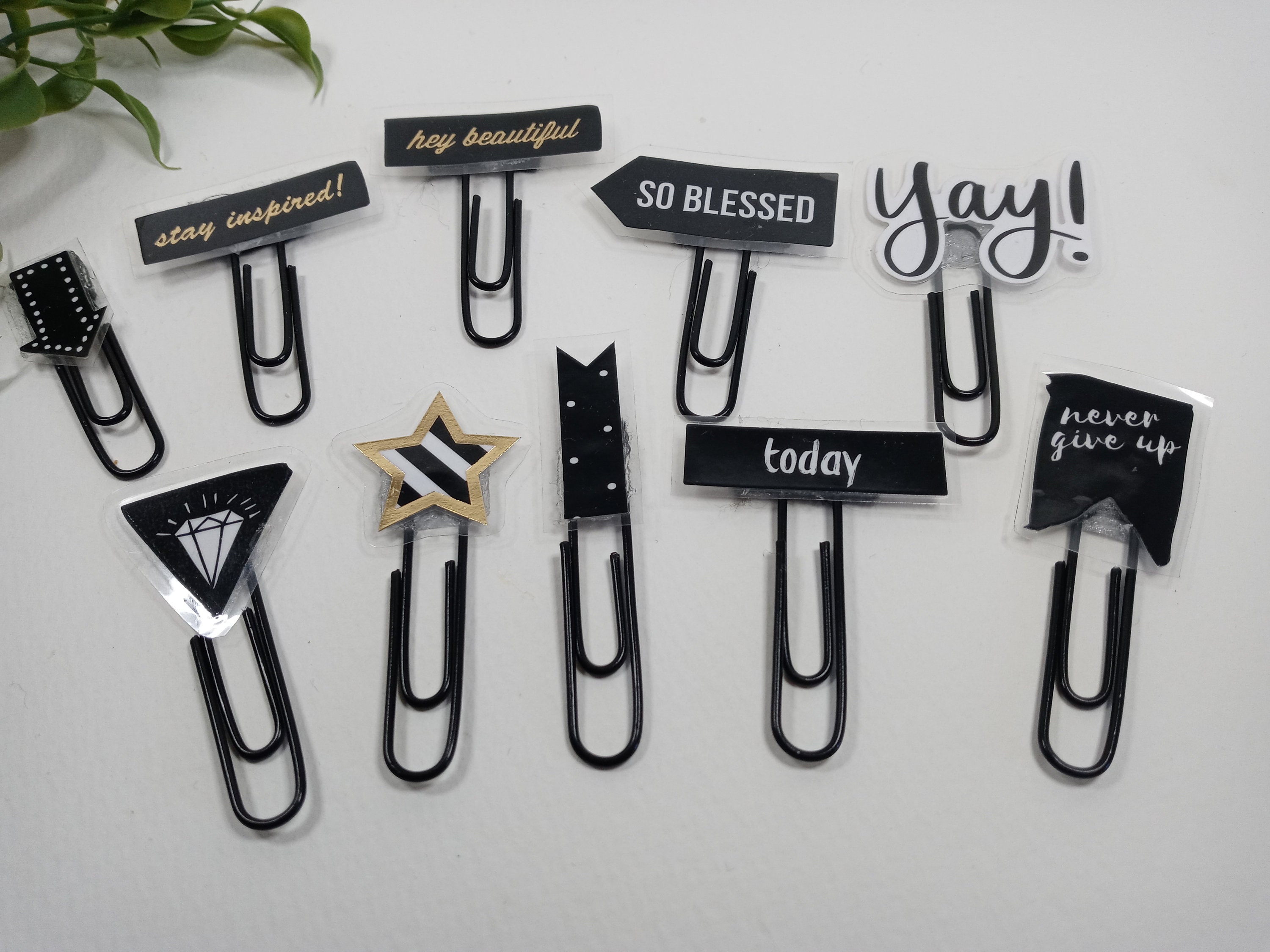 Black Sticker Paper Clips, Woman Bookmark Paper Clips, Planner Accessory,  Stationary, Page Marker Clips, Journaling Clip, School Supplies 