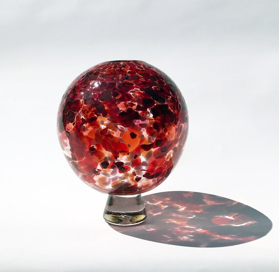 Confetti Glass Bubble vase in Red Etsy