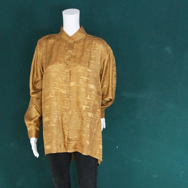 KITSCHSCHICKs golden Vintage blouse from the 1980s / new from Deadstock