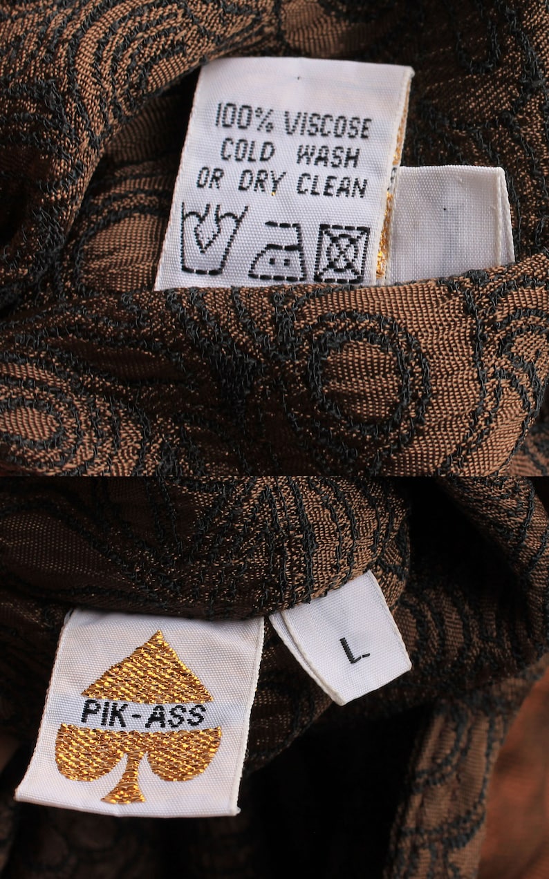 Vintage reversible hooded Parka 90s Vintage coat 80s shiny bronze and brown long jacket with hood
