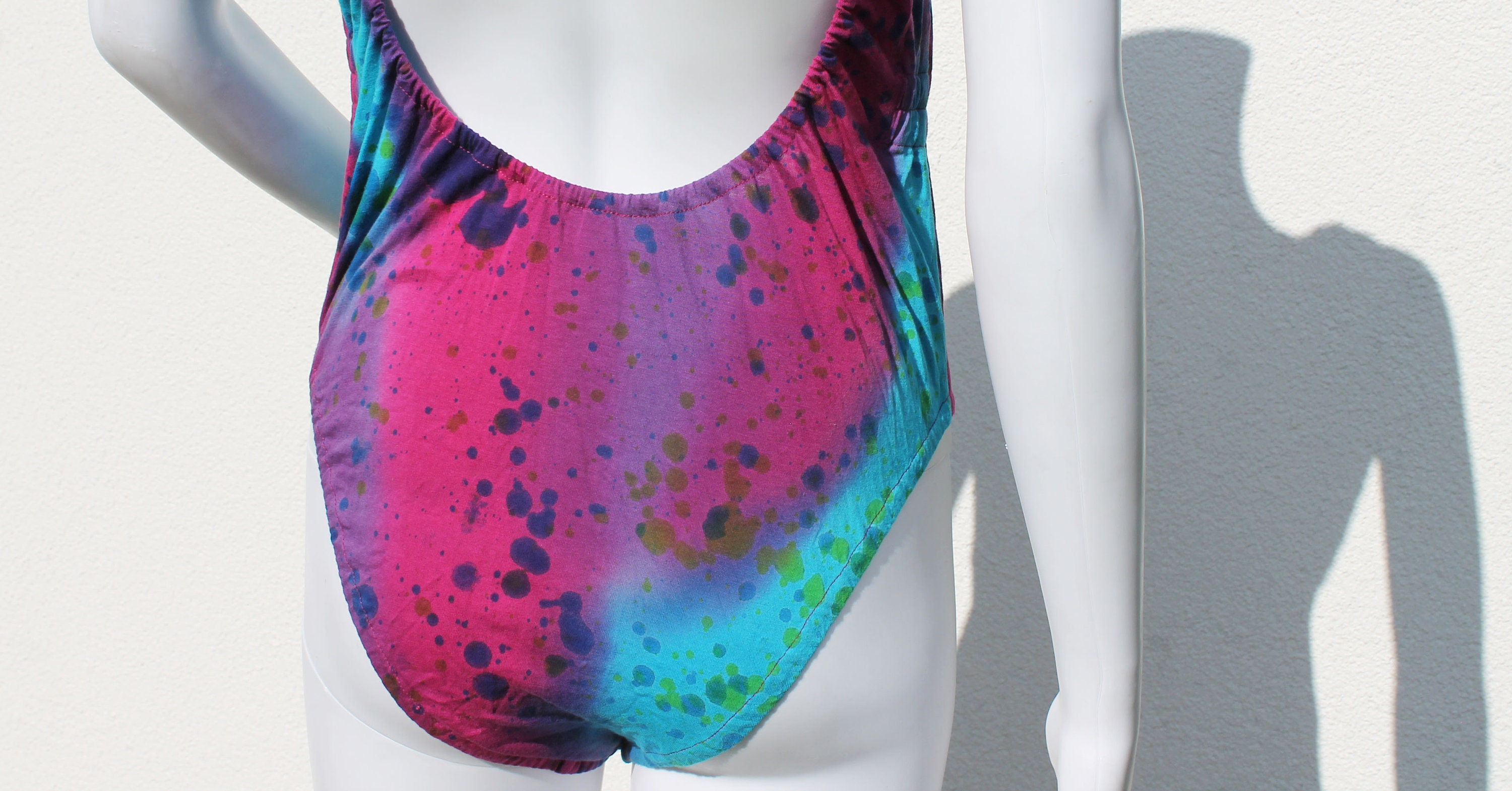 Vintage Batik Swimsuit / Batik Badeanzug / Colorfull 80s Batik Swimwear ...