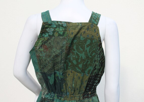 Vintage Java Batik patchwork dungarees / 1990 sho… - image 6