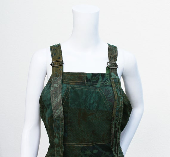 Vintage Java Batik patchwork dungarees / 1990 sho… - image 5