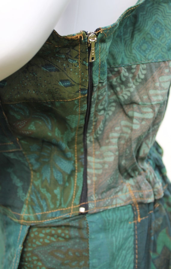 Vintage Java Batik patchwork dungarees / 1990 sho… - image 9