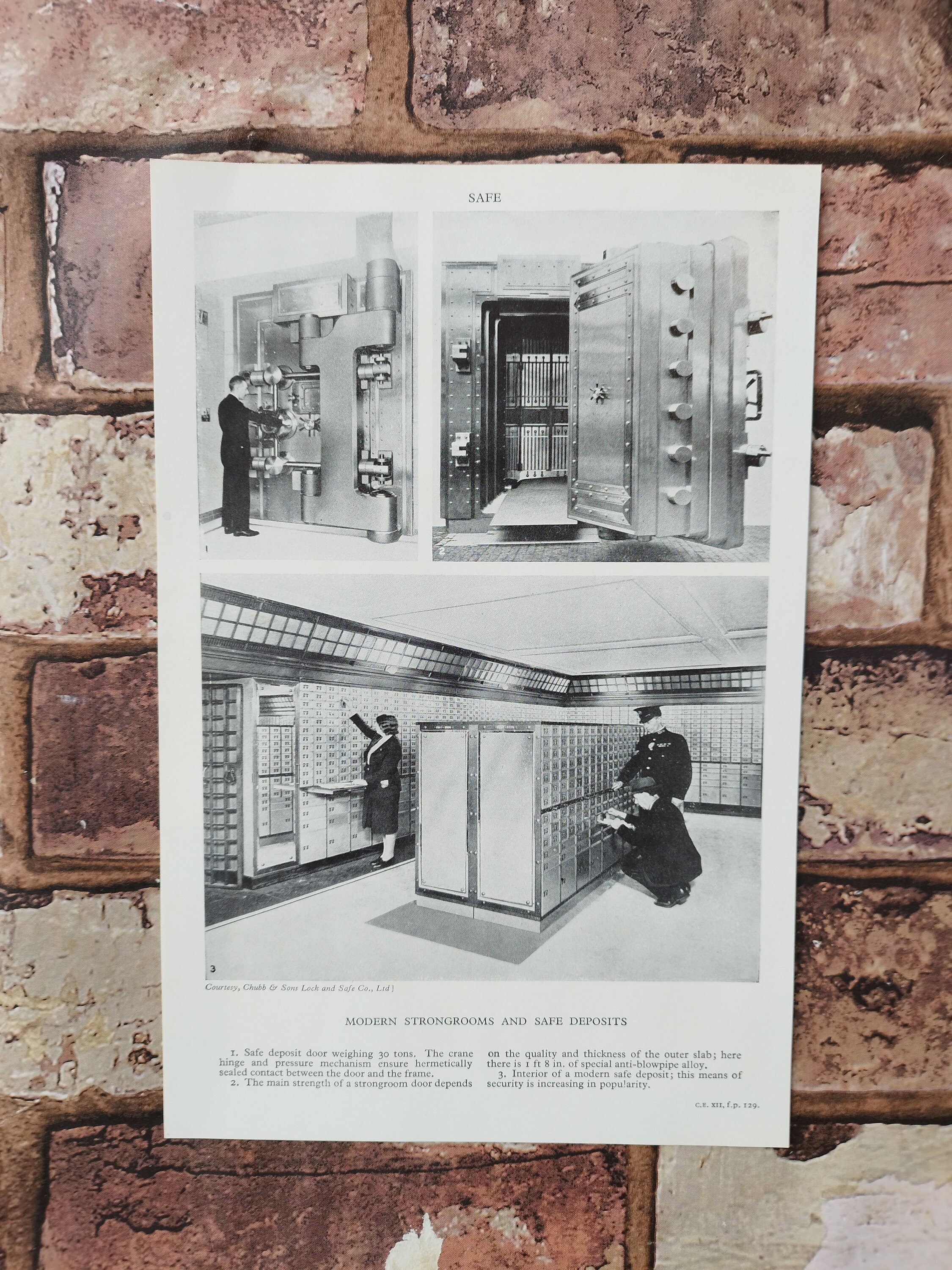 Vintage 1950s Modern Strongrooms and Safe Deposits Boxes Book Print