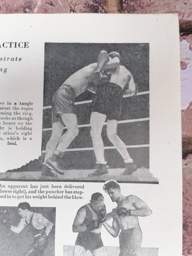1950s the Noble Art of Boxing Practice Sport Book Page Etsy