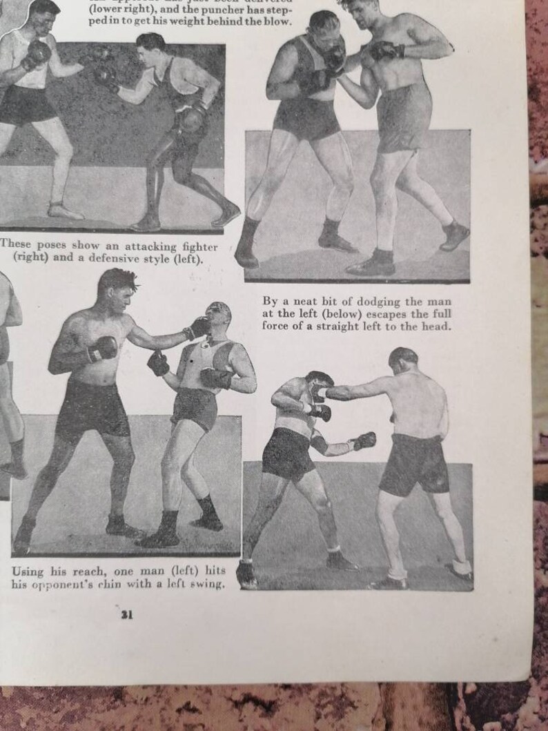 1950s the Noble Art of Boxing Practice Sport Book Page Etsy