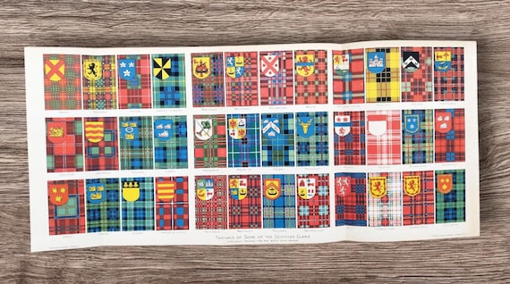 Original Antique 1925 Tartans of Some of the Scottish Clans Book