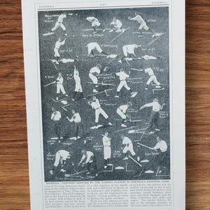 Vintage boekplaatafdruk: honkbalspeler uit de jaren 1920