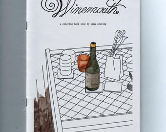 winemouth coloring book zine | 8 original illustrations | everyday scenes & still lifes