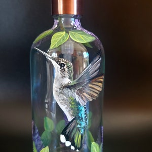 Hand Painted Hummingbird and Lilac Soap/Lotion Dispenser**made to order**