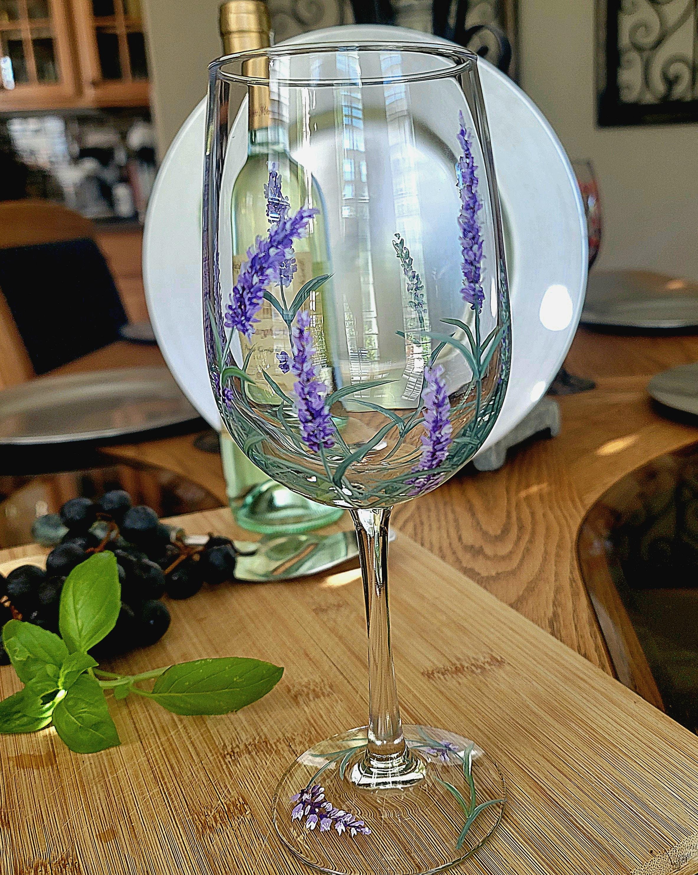 Original Hand Painted Tall Wine Glass LiveLaughLoveandDrinkWine