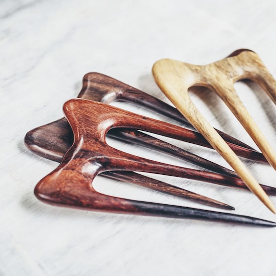 The Barrette Hair Fork | Handmade | Wooden Hair Accessories | Ethically Made Hairsticks | 8 Trees Planted | Free Worldwide Shipping