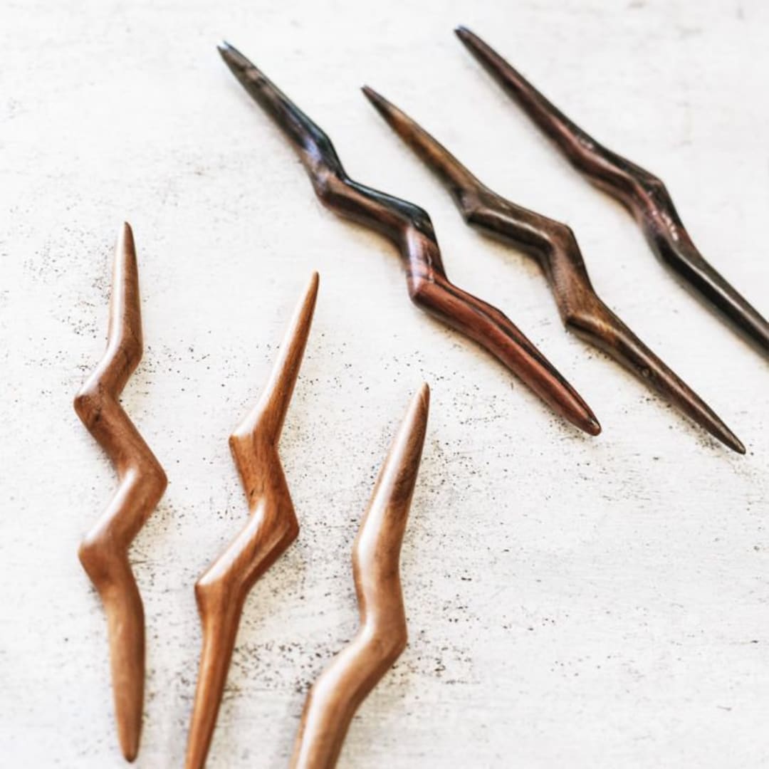 Island Piercings Haarnadel Handarbeit Aus Buaya Holz HN282 - 17.5cm