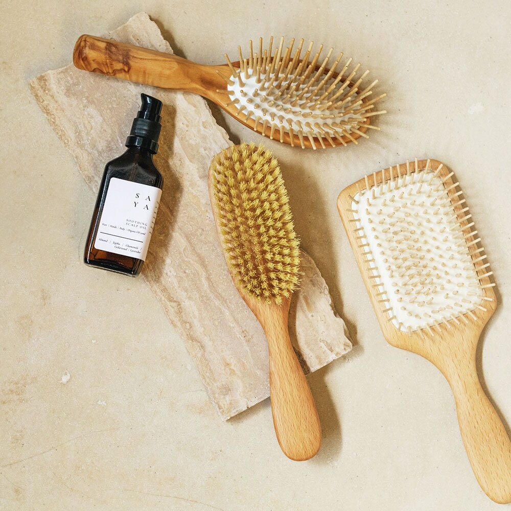 The Vegan Brush Wooden Hair Brush Etsy