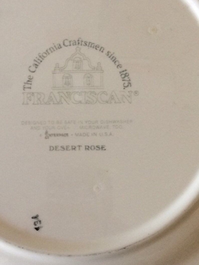 Franciscan Desert Rose dinner plate*has crazing*
