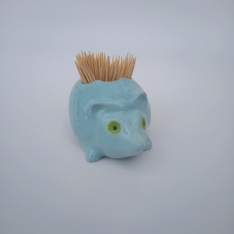Toothpick Dispenser Ceramic Hedgehog Animal Figurine Etsy