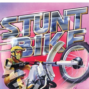 BOB WAKELIN - Bob Wakelin Illustration - Bob Wakelin Retro Gaming Artwork - Stunt Bike A3 size digital poster