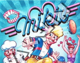 BOB WAKELIN - Bob Wakelin Illustration - Bob Wakelin Retro Gaming Artwork - MIKIE A3 size digital poster