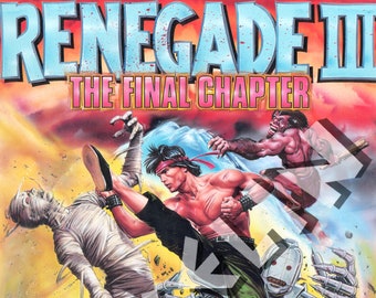 BOB WAKELIN - Bob Wakelin Illustration - Bob Wakelin Retro Gaming Artwork - RENEGADE 3 The Final Chapter A3 size digital poster