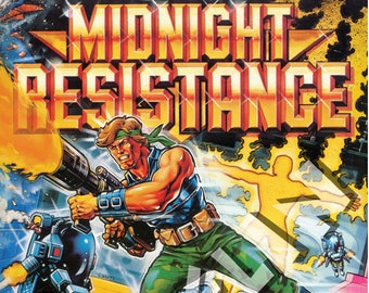 BOB WAKELIN - Bob Wakelin Illustration - Bob Wakelin Retro Gaming Artwork - Midnight Resistance A3 size digital poster