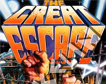 BOB WAKELIN - Bob Wakelin Illustration - Bob Wakelin Retro Gaming Artwork - The Great Escape A3 size digital poster