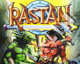 BOB WAKELIN - Bob Wakelin Illustration - Bob Wakelin Retro Gaming Artwork - RASTAN A3 size digital poster