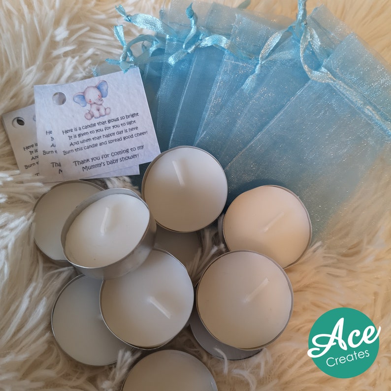 10 X DIY Baby Shower Tealight Favors Baby Shower Candles Etsy UK