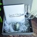 Engagement Gift with 2 champagne glasses, candle and wedding planner. Comes with Gift box and/or Gift Bag. Grey & Silver