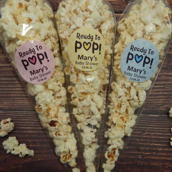 DIY Baby Shower Popcorn Favour | Baby Shower | Baby Shower Favour | Ready to Pop Baby Shower Theme
