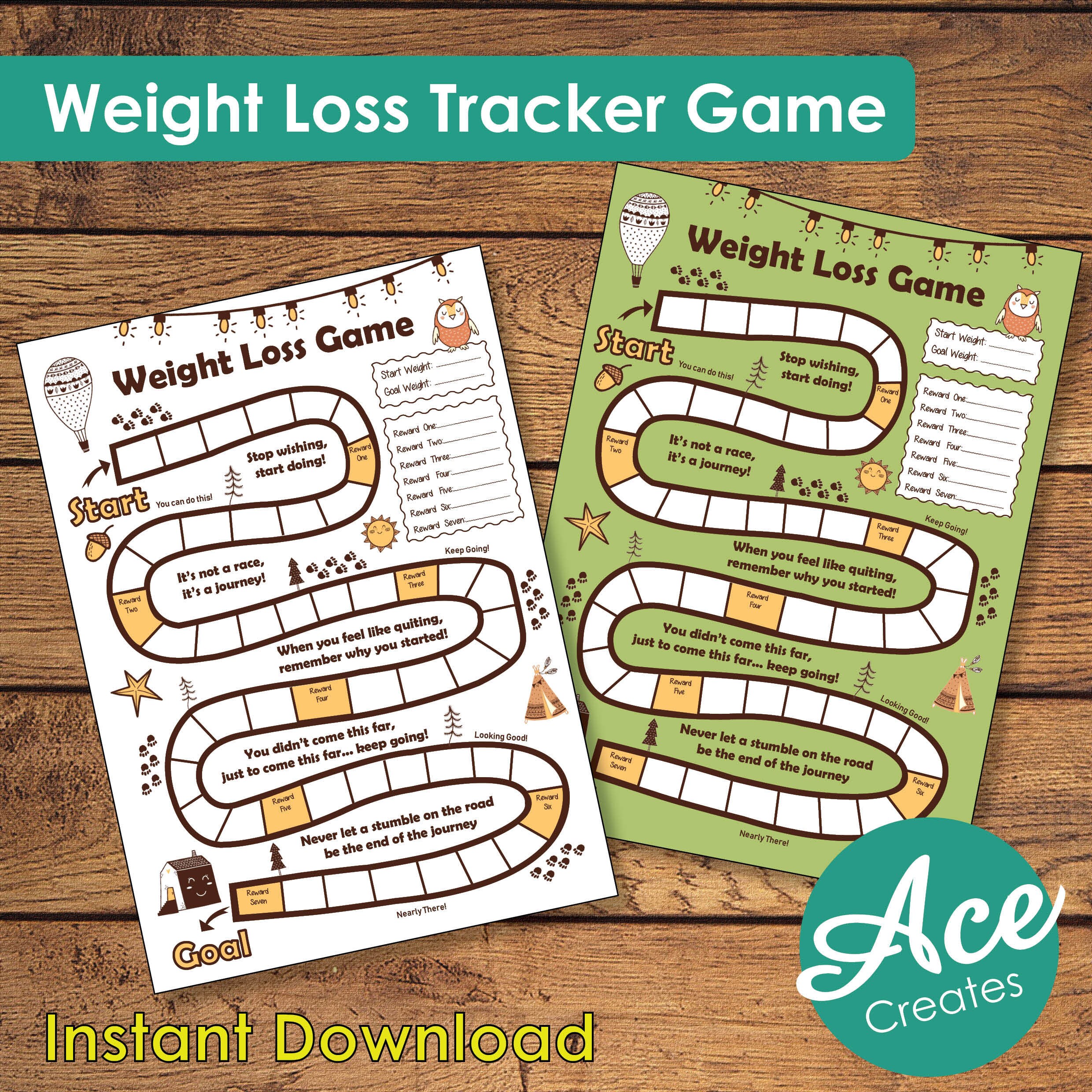 Weight Loss Game Tracker Dieting losing weight tracker Etsy
