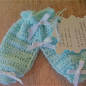 Crocheted Mint Green Kitchen Britches-Can Be Turned Into A Dishcloth-Has A Message Attached