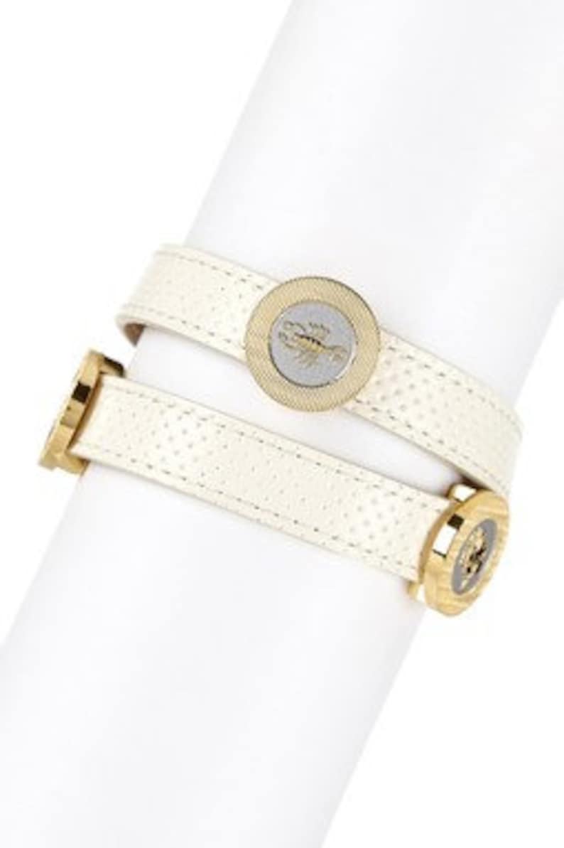 Water Libra Fire Virgo /& Scorpio SEAH 2-Wrap Leather Bracelet w Astrology Elements and Zodiac Signs representing: Leo Earth Air