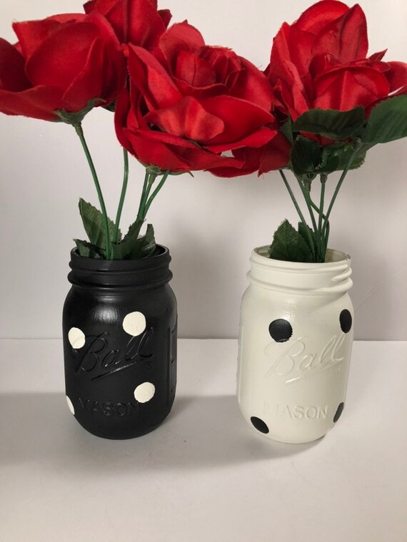 Set Of 2 Dalmatian Mason Jar Centerpieces Home Decor Etsy
