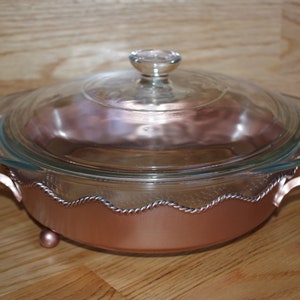 Vintage Clear Casserole with Serving cradle