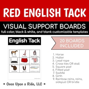 RED English Tack Visual Support Boards