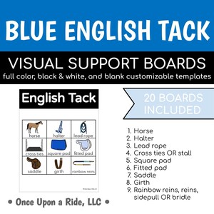 BLUE English Tack Visual Support Boards