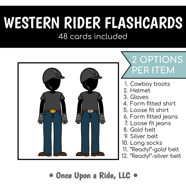 Western Rider Flashcards - Etsy