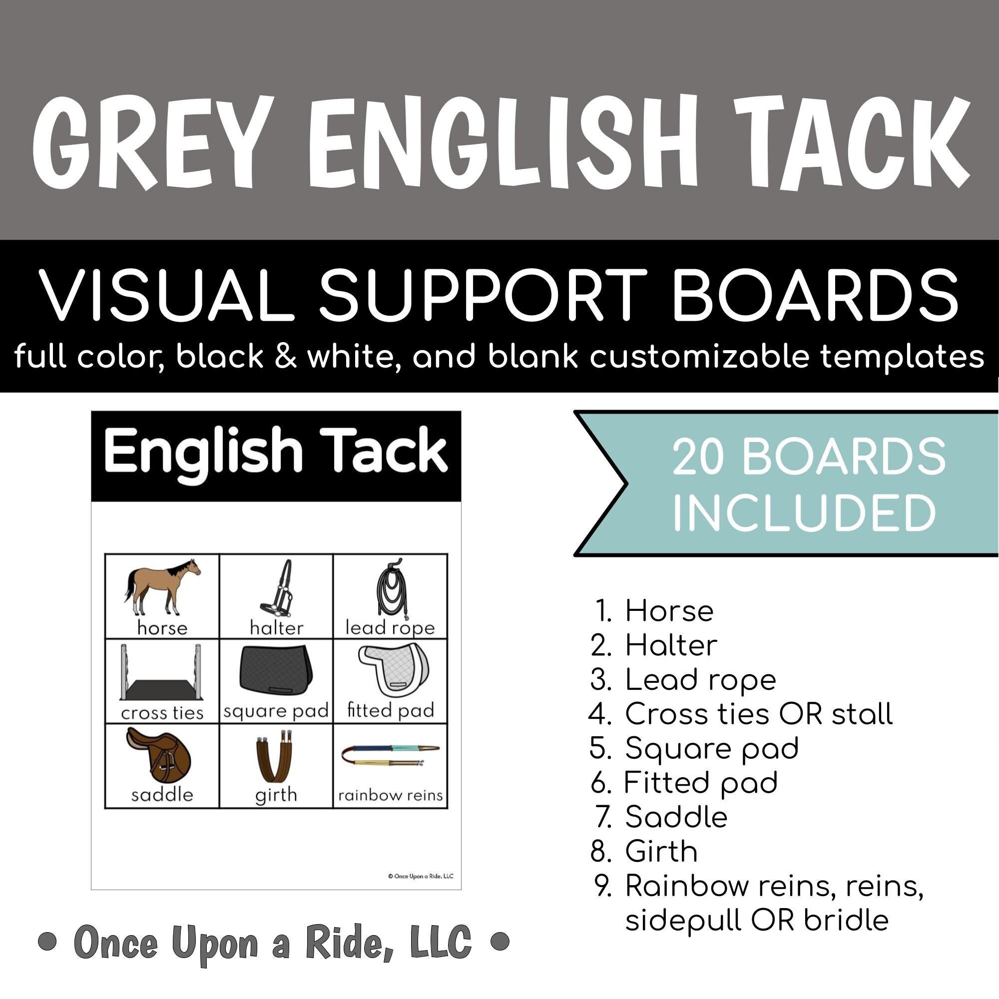 GREY English Tack Visual Support Boards - Etsy