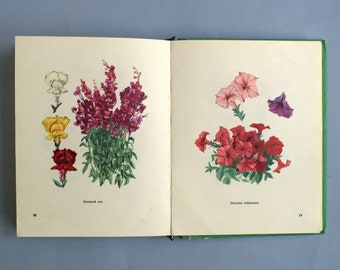 Garden flowers book Vintage botanical illustration book