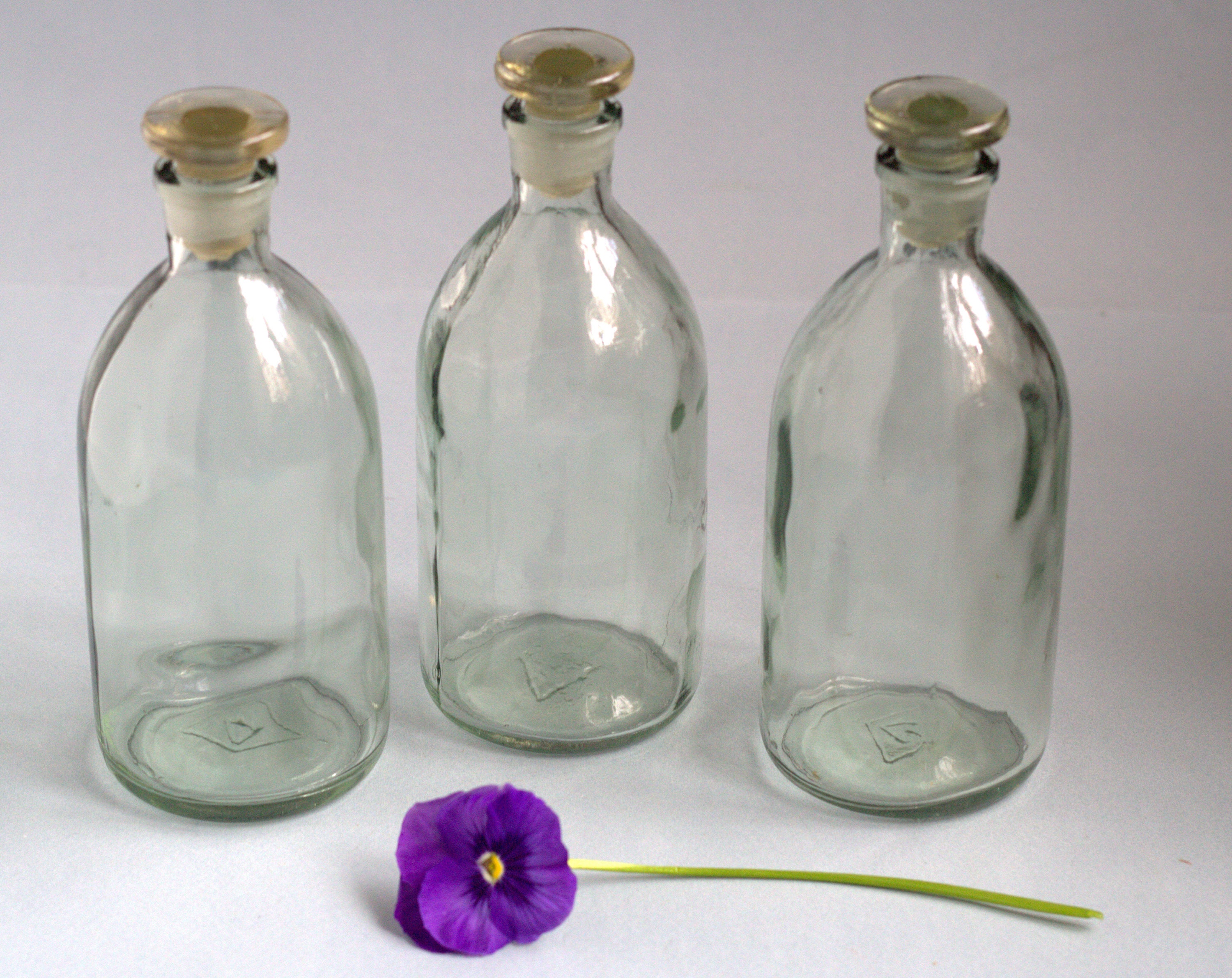 Glass Bottle Vintage Clear Glass Pharmacy Medicine Bottle Etsy