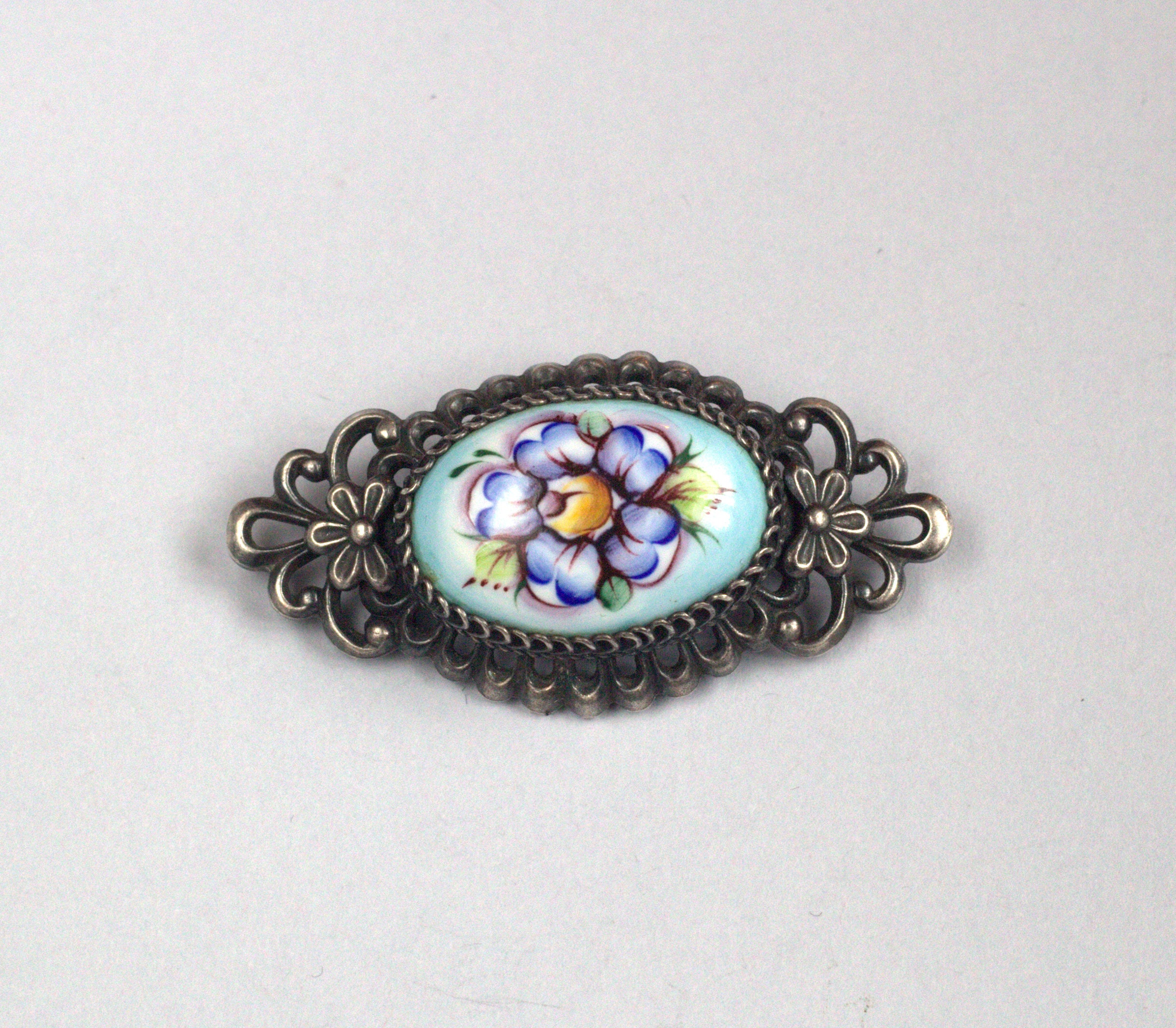 Russian brooch Enamel flower brooch Vintage ceramic brooches Etsy